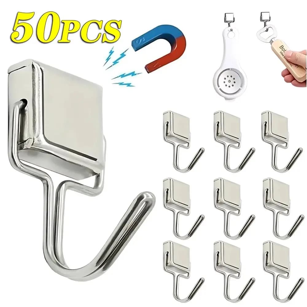 10PCS Strong Magnetic Hooks Multi-Purpose Storage Hooks Home Kitchen Bar Storage Hooks Key Storage Hooks Bathroom Hangers