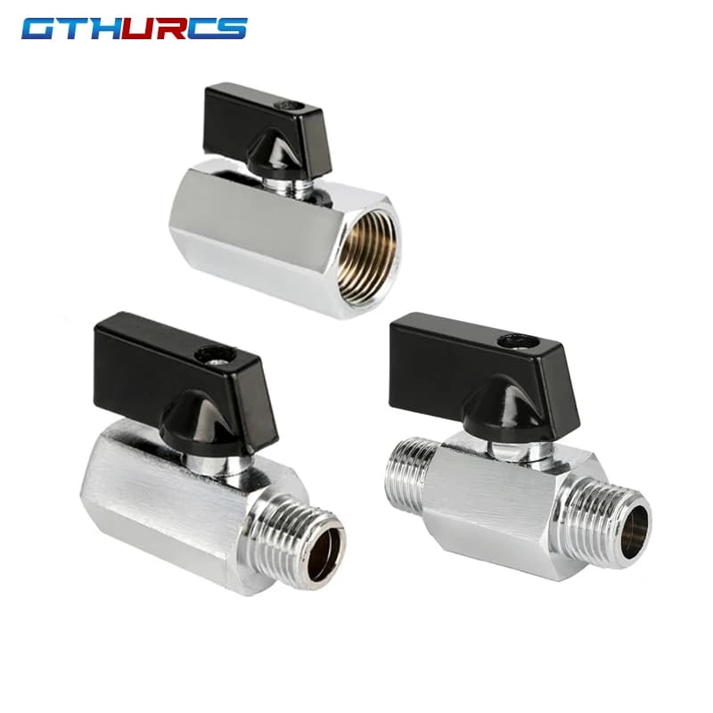 Mini Brass Ball Valve 1/8" 1/4" 3/8" 1/2" BSP Threaded Male To Female Air Compressor Water Gas Oil Shut Off Valve