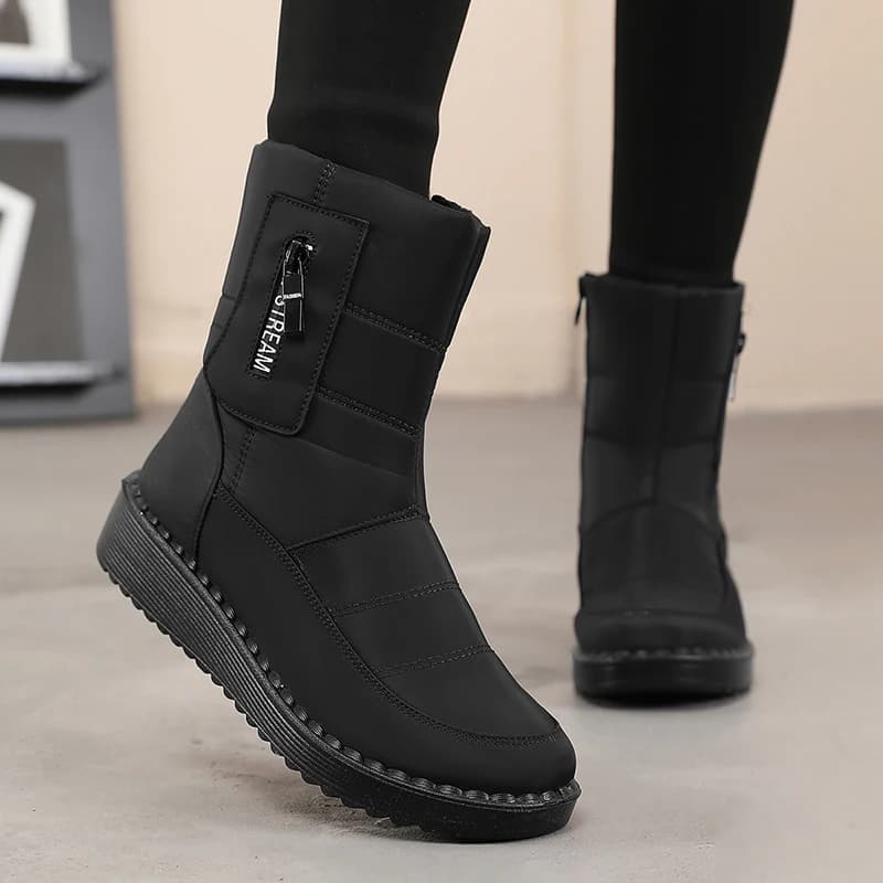 Rimocy Non-Slip Waterproof Snow Boots for Women 2024 Winter Warm Cotton-Padded Shoes Woman Platform Thicked Plush Ankle Boots