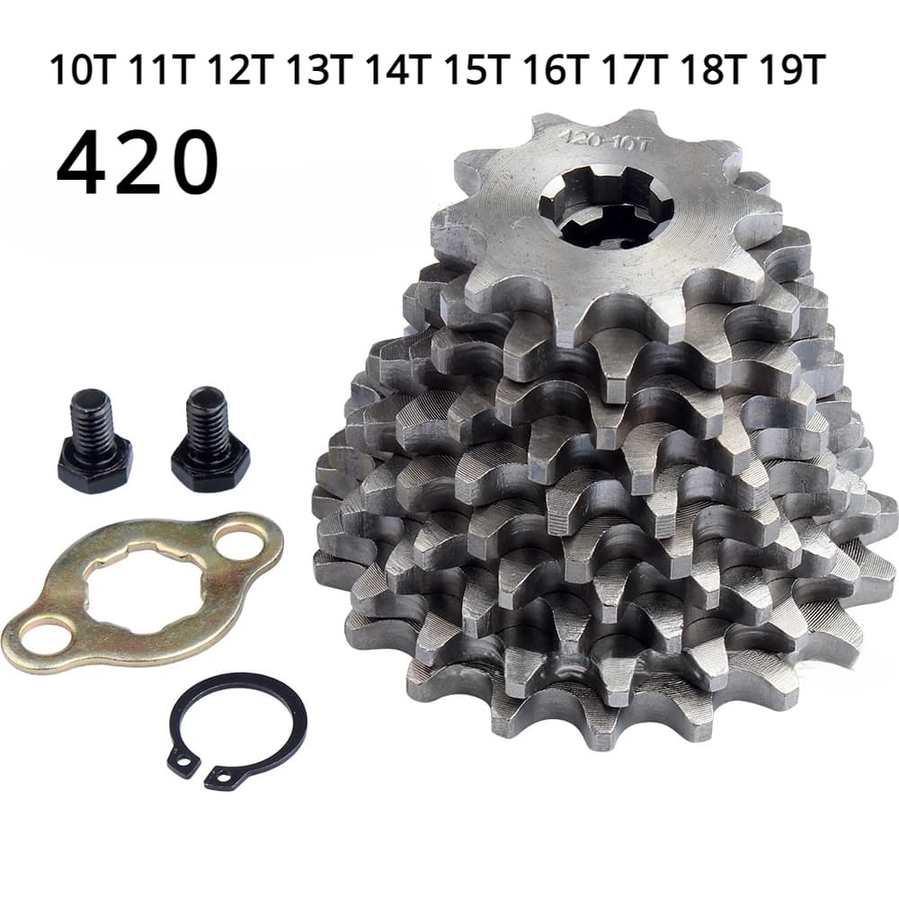 420 10/12/13/14/15/16/17/18/19 Tooth Front Engine Sprocket 17mm For 70cc 110cc 125cc Pit Dirt Bike Replacement Accessories