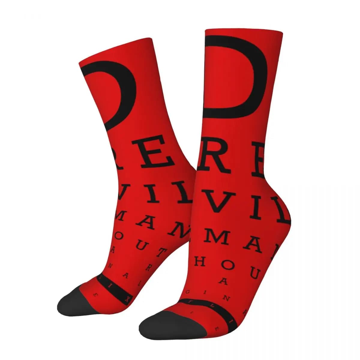Funny Crazy Sock for Men D Red Hip Hop Vintage Marvel Daredevil Happy Seamless Pattern Printed Boys Crew compression Sock