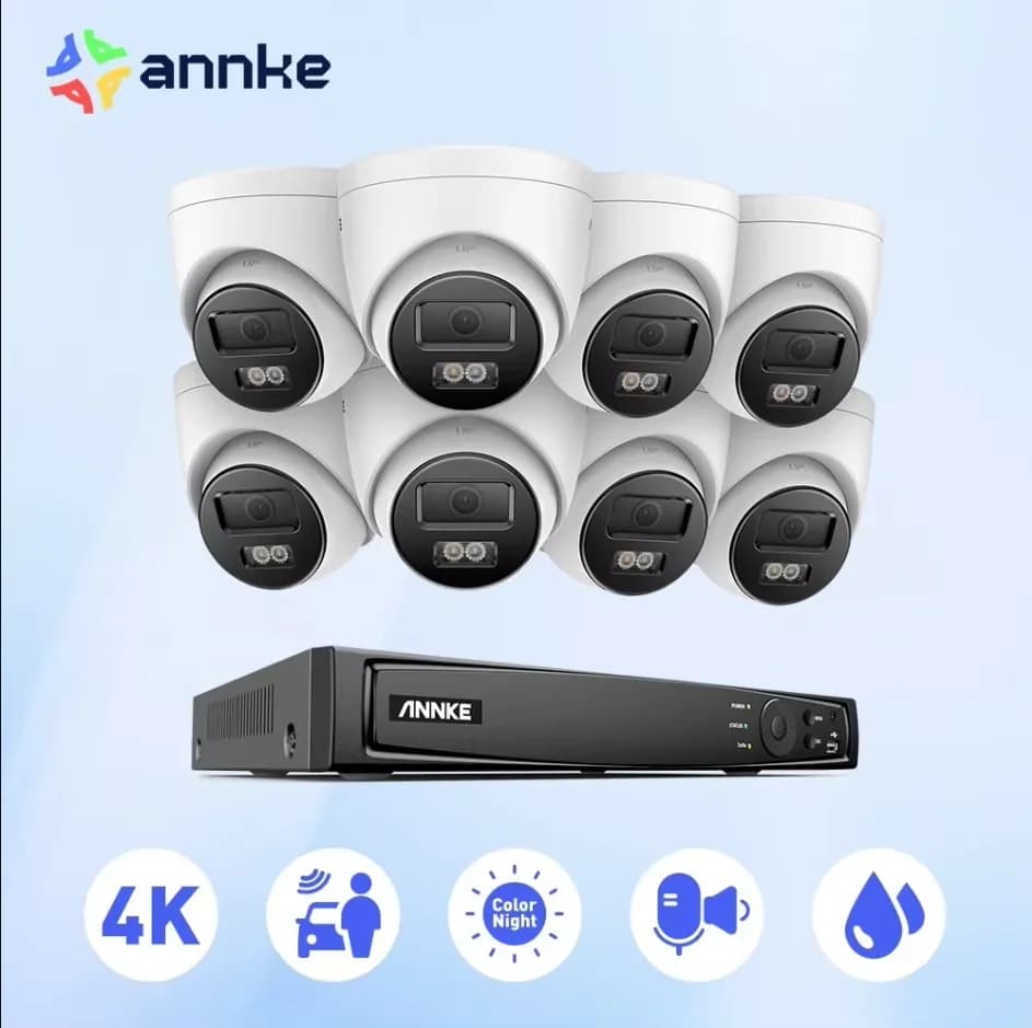 ANNKE 4K Ultra HD POE Video Surveillance System 8CH NVR Recorder 12MP 8MP Security Cameras CCTV Kit Audio Recording 3K Ip camera
