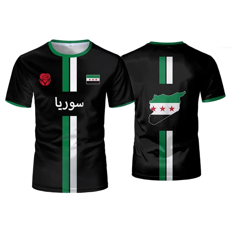 Free Syria Football Jersey Men's Sports T-shirts Syrian Flag Street Oversized New T Shirt Casual Graphic Tees Tops Clothing 2025