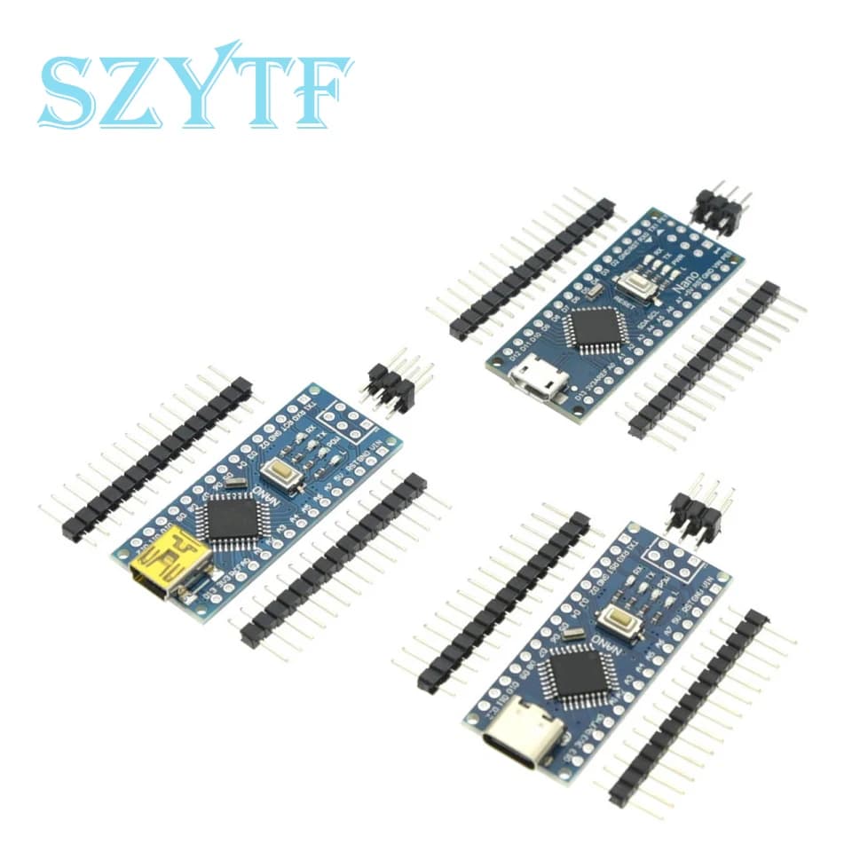 1pcs Nano 3.0 With Bootloader Compatible Controller Mini/Type-C/Micro USB CH340 USB Driver 16Mhz ATMEGA328P/PB For Arduino 