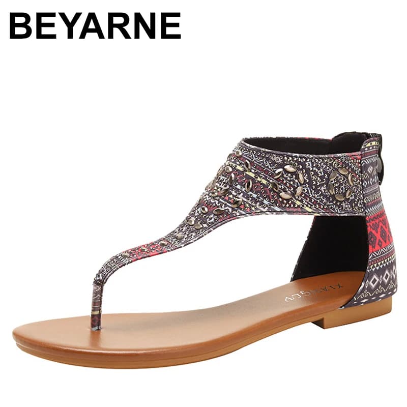 2024 Summer New Women's Sandals Exquisite Fashion Wedge Rhinestone Roman Sandals Thongs Casual Vacation Sandals Large Size