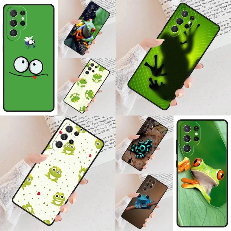 Frog Tropical Rain Forest Phone Case For Samsung Galaxy S24 S23 S22 S21 Ultra S10 Note 10 Pro S20 Plus FE S9 S8 Cover
