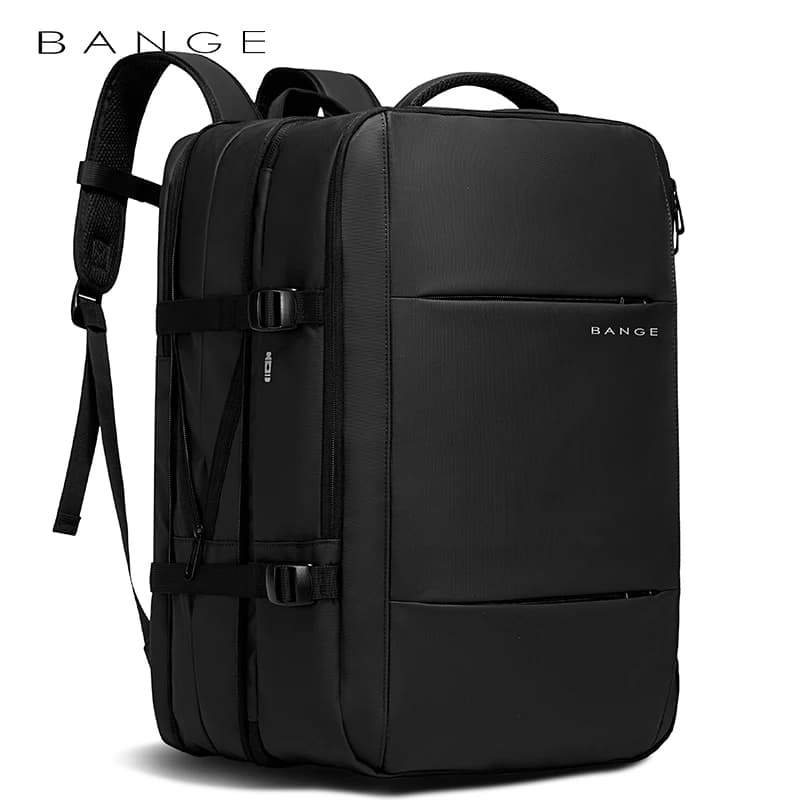 BANGE Men Luxury Designer Outdoor Backpack Expandable Commercial Laptop Backpacks Hiking Waterproof Travel Bag with USB Charging