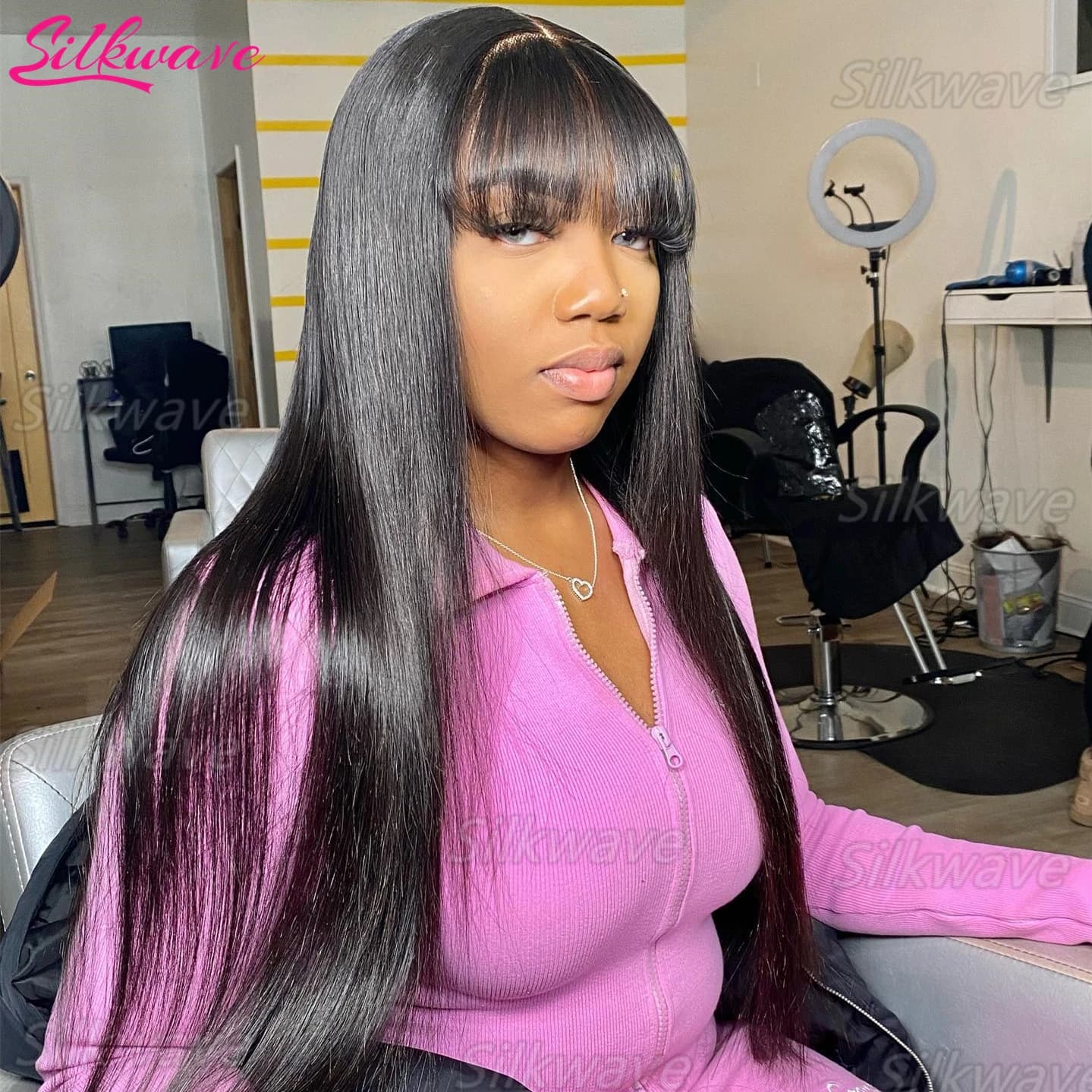 30 34 Inch Straight 3x1 Middle Part Lace Human Hair Wig With Bangs For Women Brazilian Wigs On Sale Cheap Fringe Wig 180 Density