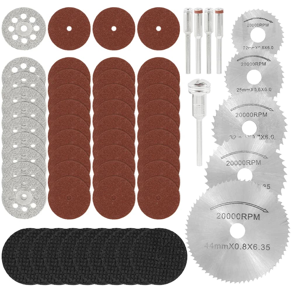 60Pcs Diamond Saw Blade Abrasive Cutting Disc Set With Mandrels Grinding Wheels For Dremel Accesories Wood Metal Cutting Tool