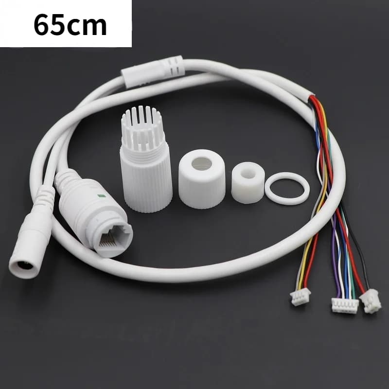 CCTV POE IP network Camera PCB Module video power cable Withe, 65cm long, RJ45 female connectors with Terminlas,waterproof cable