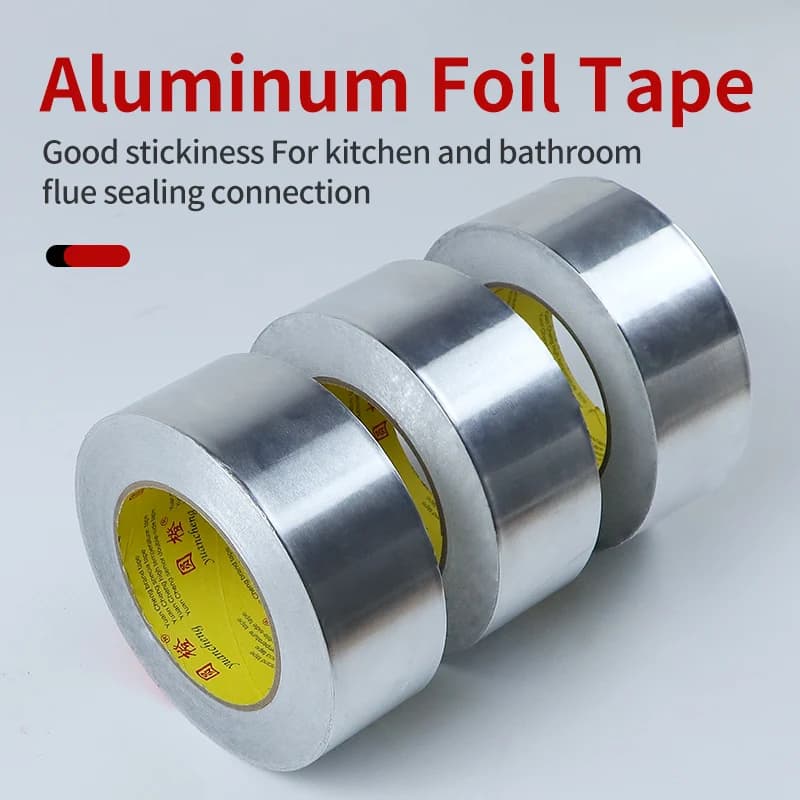 High Temperature Resistance Aluminum Foil Tape Kitchen Pipe Repair Tape Adhesive Sealing Foil Heat Insulation Leak Proof Tape