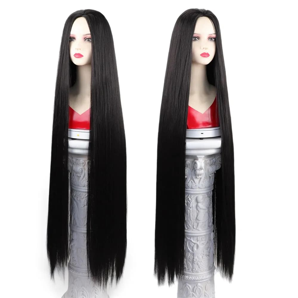 OUCEY Synthetic Hair Cosplay Woman Wigs Long 40inch Straight Hair Wigs for Women High Qulaity Black Wig Female