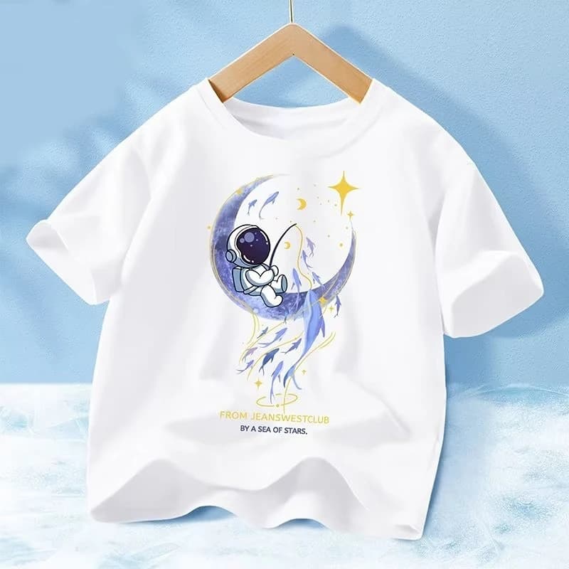 Summer Children's Clothing Short Sleeve T Shirt for Boys or Girls Fashion Cartoon Print Children's T Shirt Pure Cotton Kids Tops