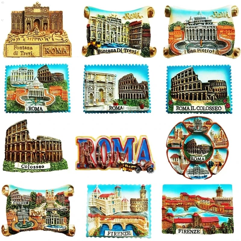World Country Fridge Magnets Souvenir Italy Roma Florence Firenze Milano Tourist Souvenir Magnetic Refrigerator Sticker Resin 3D