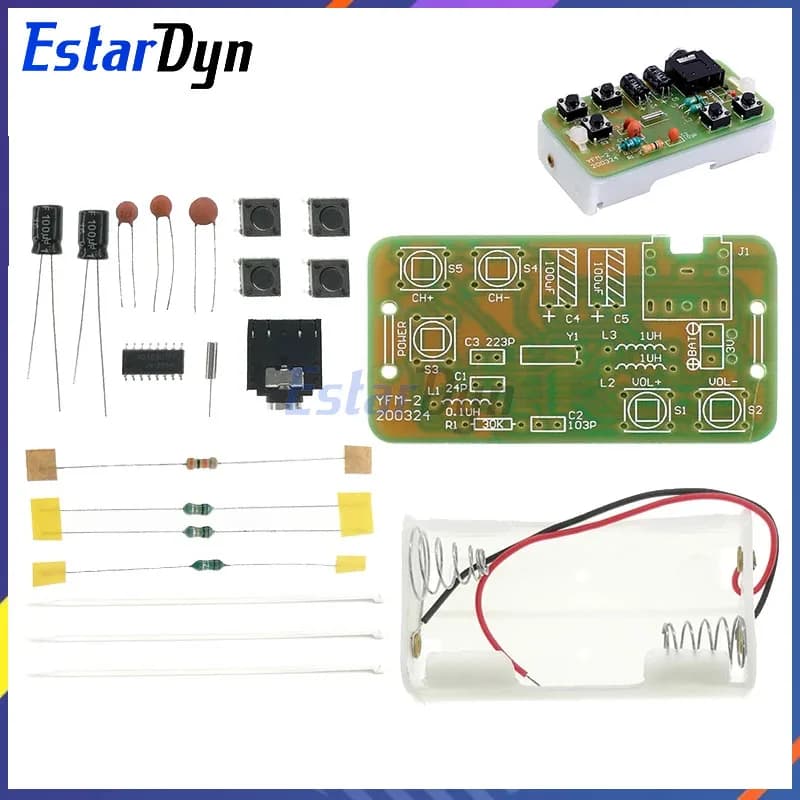 Estardyn 76-108MHz FM Stereo Radio DIY Kit Wireless FM Receiver Frequency Modulation Electronics Soldering Practice Project