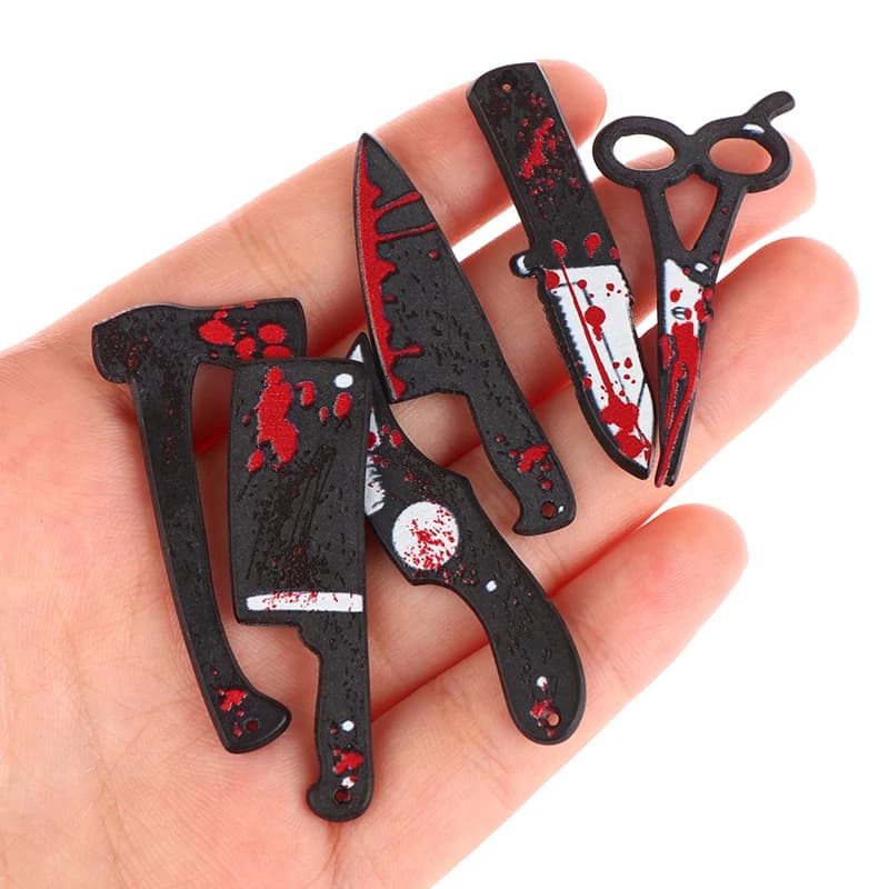 1Pc Dollhouse Miniature Resin Scissors Ax Halloween Decor Props Ornament For Doll House Decor Kids Pretend Play Toys