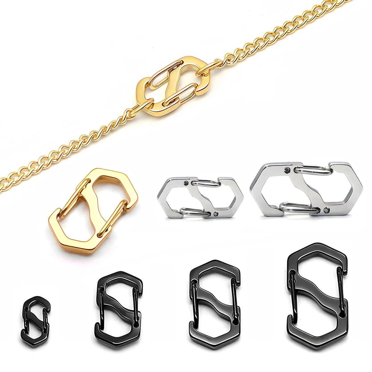 3-5pcs Stainless Steel Letter S Buckle Spring Lobster Clasp Hook Connectors for Necklace Bracelet DIY Jewelry Making Supplies