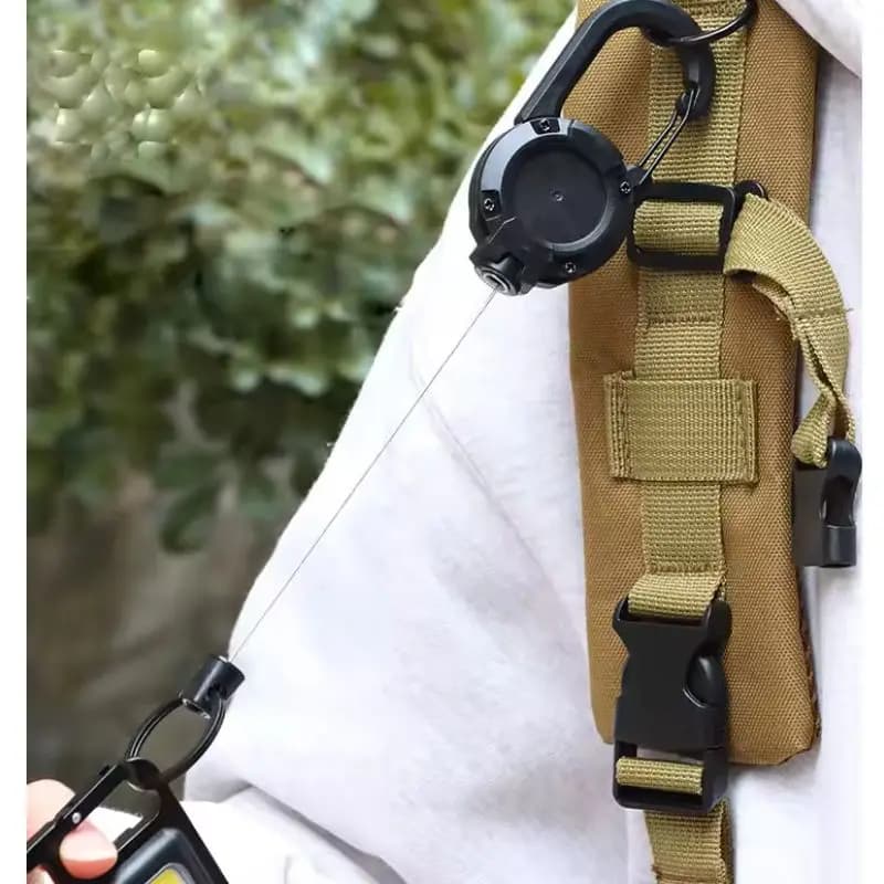Automatic Retractable Wire Rope Luya Anti-theft Tactical Keychain Telescopic Belt Keyring Outdoor Carabiner Hook Backpack Buckle