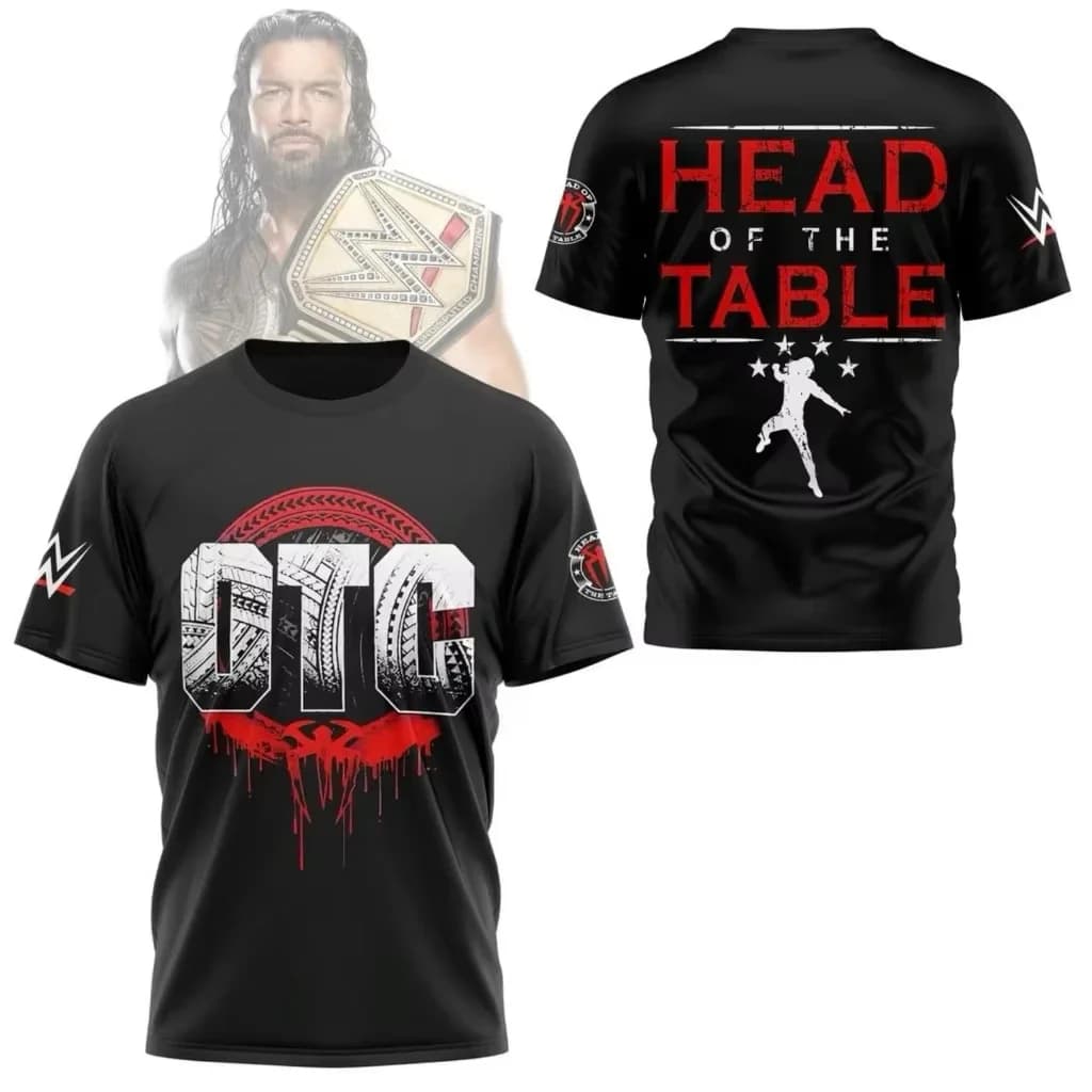 2025 Summer New Men's 3D Printed Roman Reigns The OTC Men T-Shirt Street Casual Sports Oversized WWE CM Punk Wrestler Tees Tops