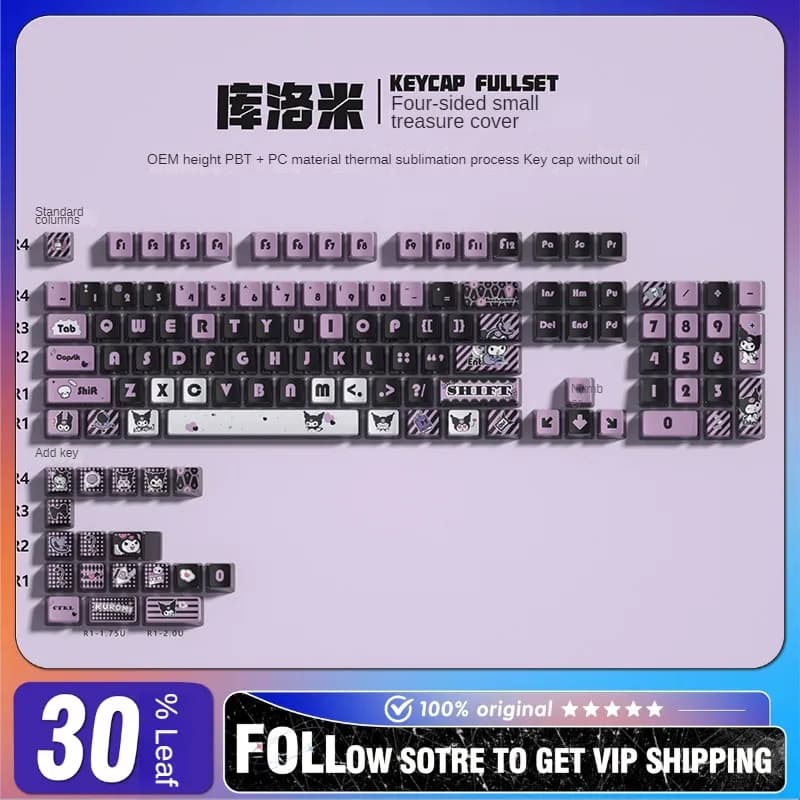 New Secret Agent Four-sided PBT Keycaps Sublimation Transparent Crystal Light-transmitting OEM Keycaps Double Skin Customized