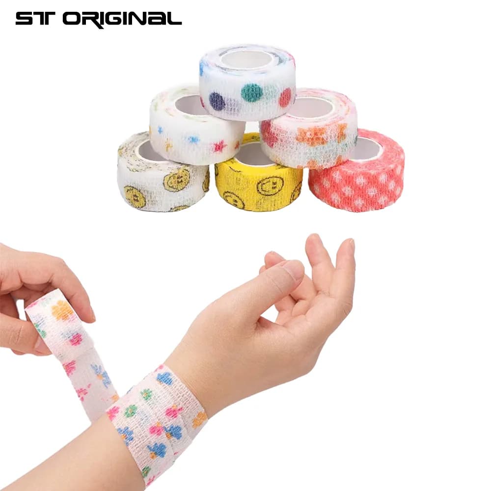 Cute Self Adhesive Finger Guard Bandage Writing Printed Self-adhesive Anti-wear Sport Tape Study Hand Stickers Protective Cover