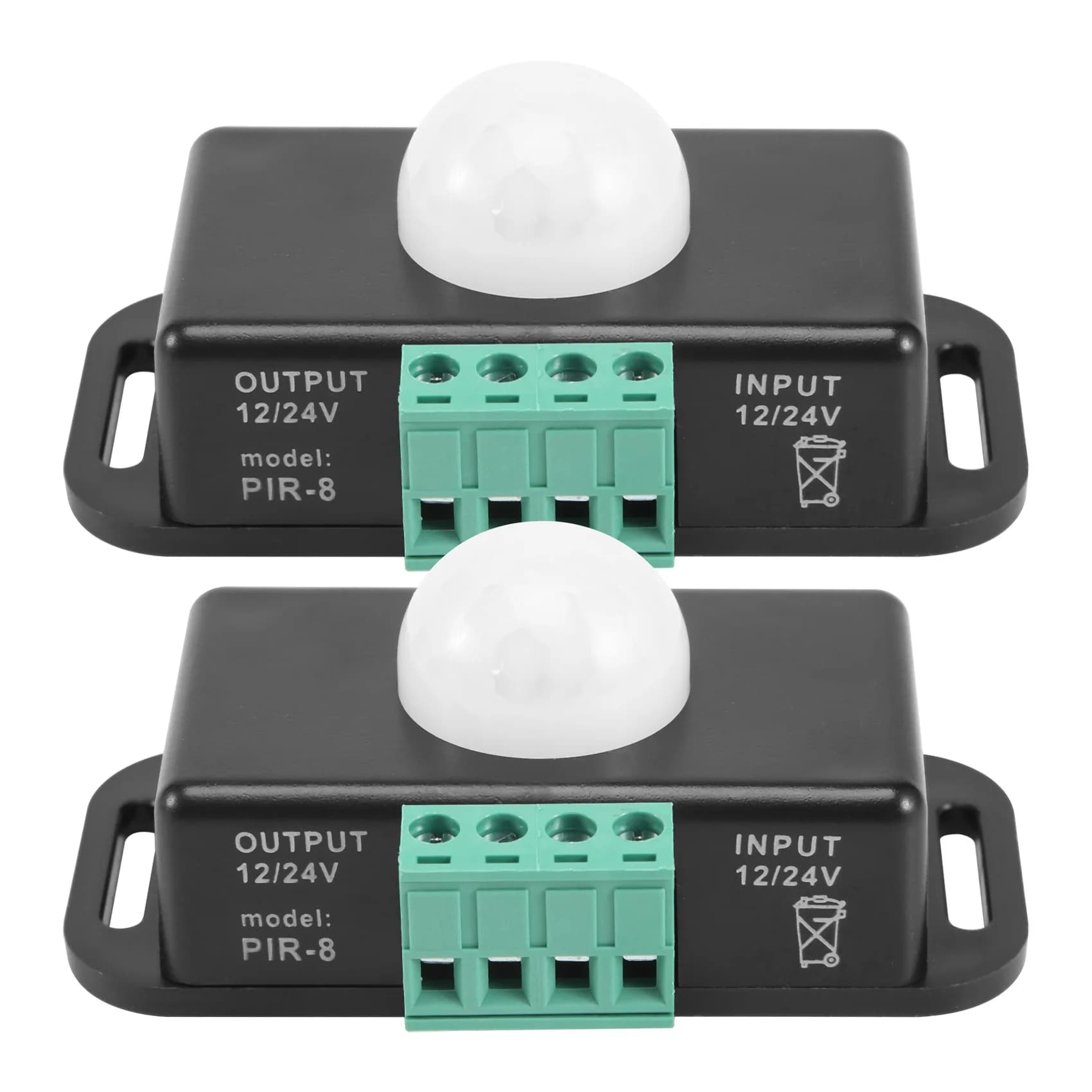 Motion Sensor Switch, 12V 24V PIR Sensor LED Switch Controller for Flexible LED Strips Light, 2 Pack
