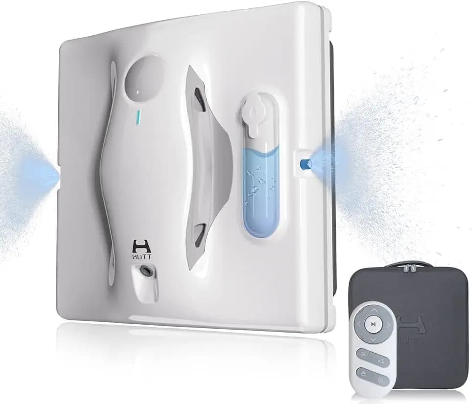 Auto Water Spray, 3800PA Suction Power Automatic Window Cleaning Robot with Anti-Falling Laser