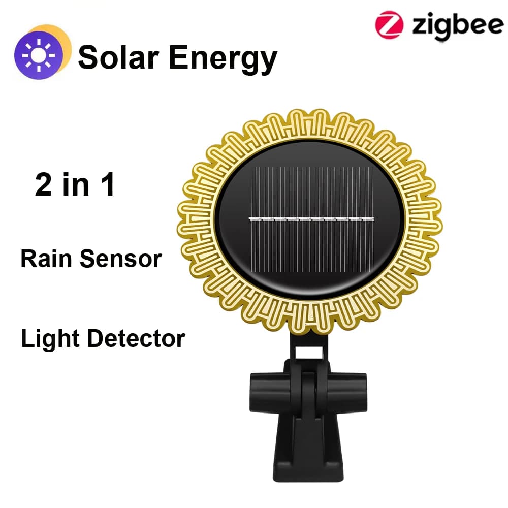 Tuya Smart Zigbee Sunlight Rain Sensor Solar Charging Real-time Rainwater Detector Smart Life App Controlled for House Outdoor