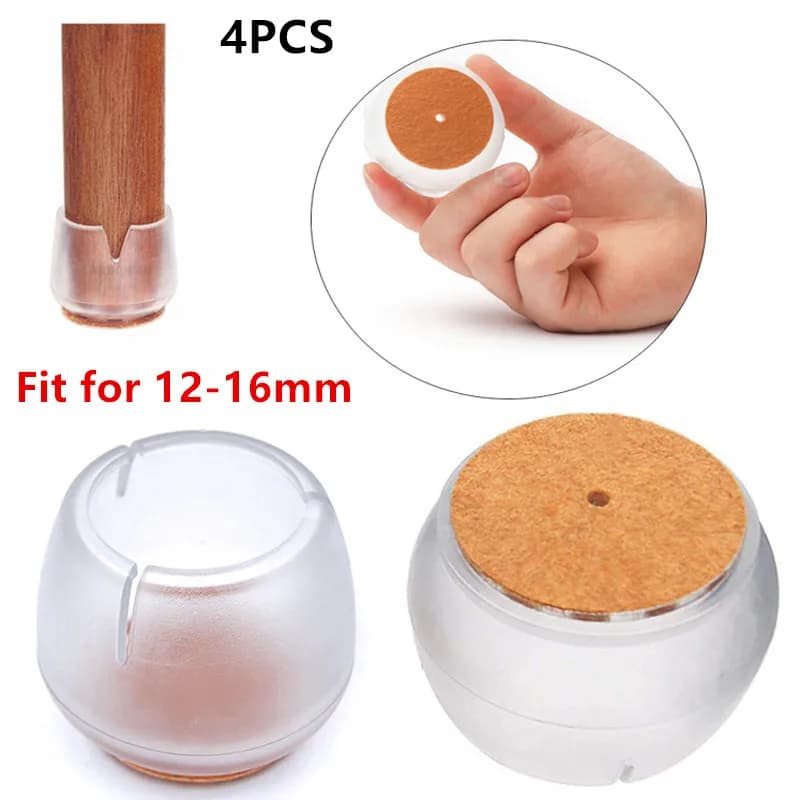 4Pcs/Lot  Silicone Chair Leg Protectors Caps Feet Pads Furniture Table Foot Covers Round Bottom Non-Slip Floor Protectors