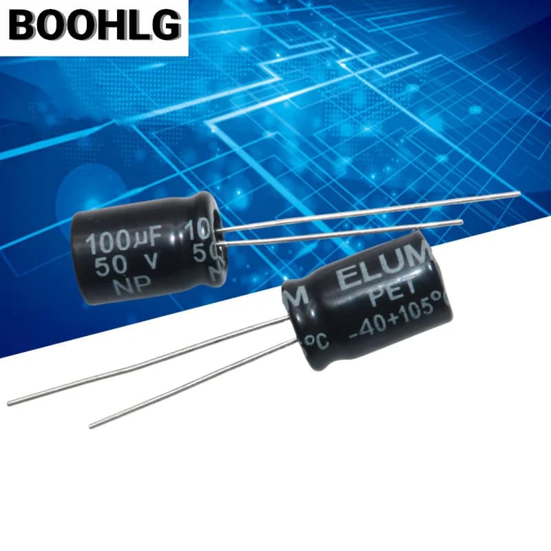 20PCS speaker audio frequency division NP non-polar electrolytic capacitor 50v 100uf 8X11mm