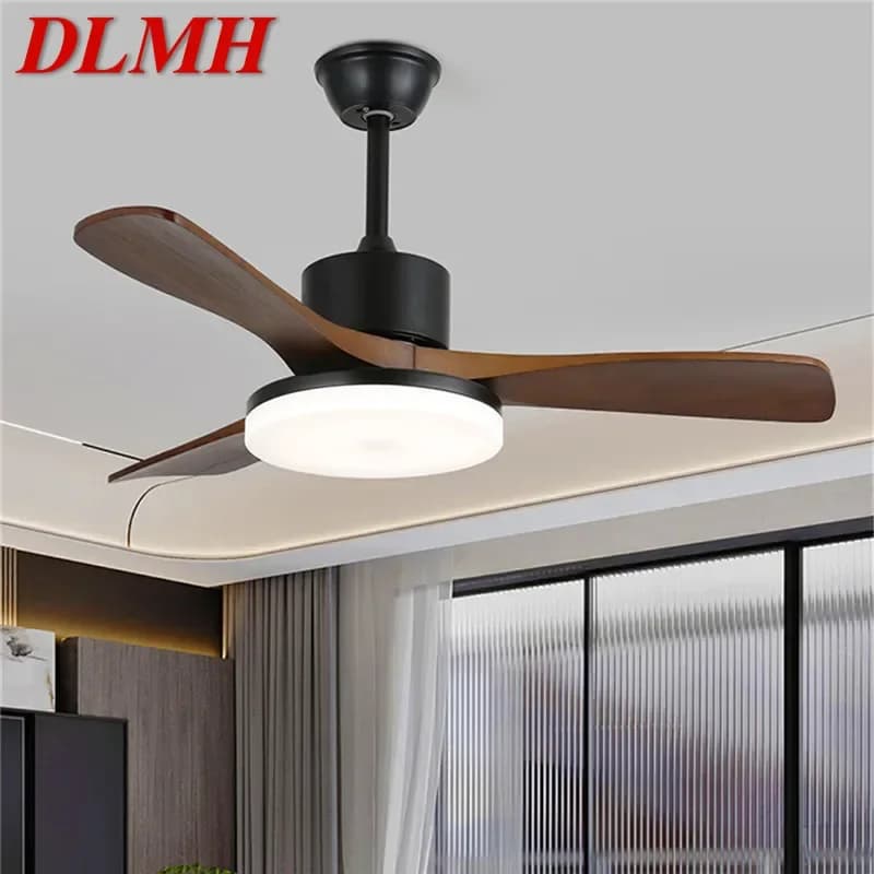 DLMH Modern Fan Light Luxury Living Room Restaurant Bedroom Study LED Ceiling Fan Light Remote Electric Fan Light