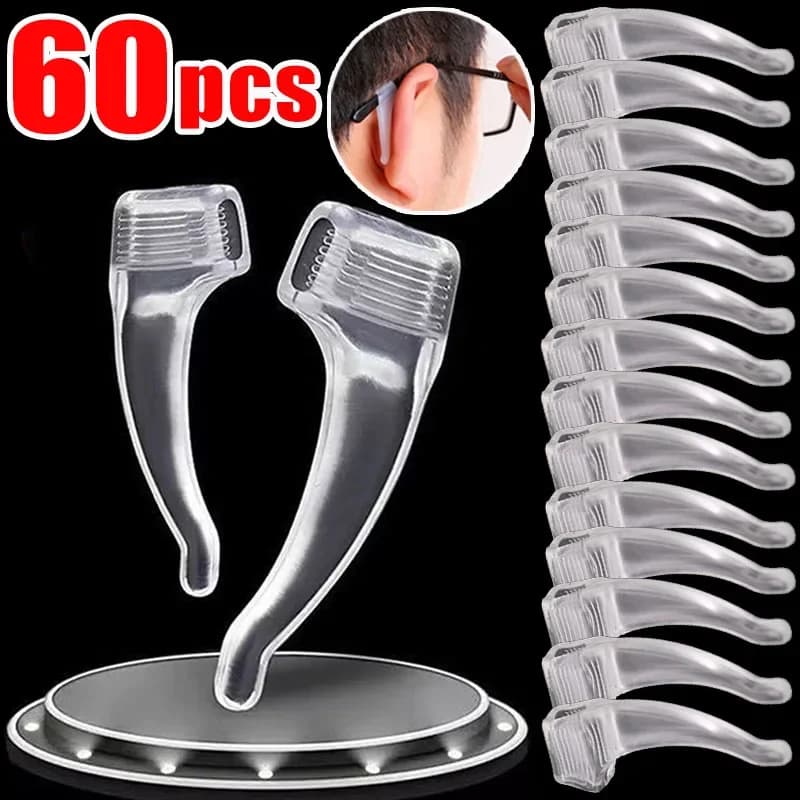 DIY Silicone Ear Hook Anti-slip Glasses Leg Grip Anti-fall Holder Ear Sleeve Bracket Fastener Transparent Eyewear Accessories