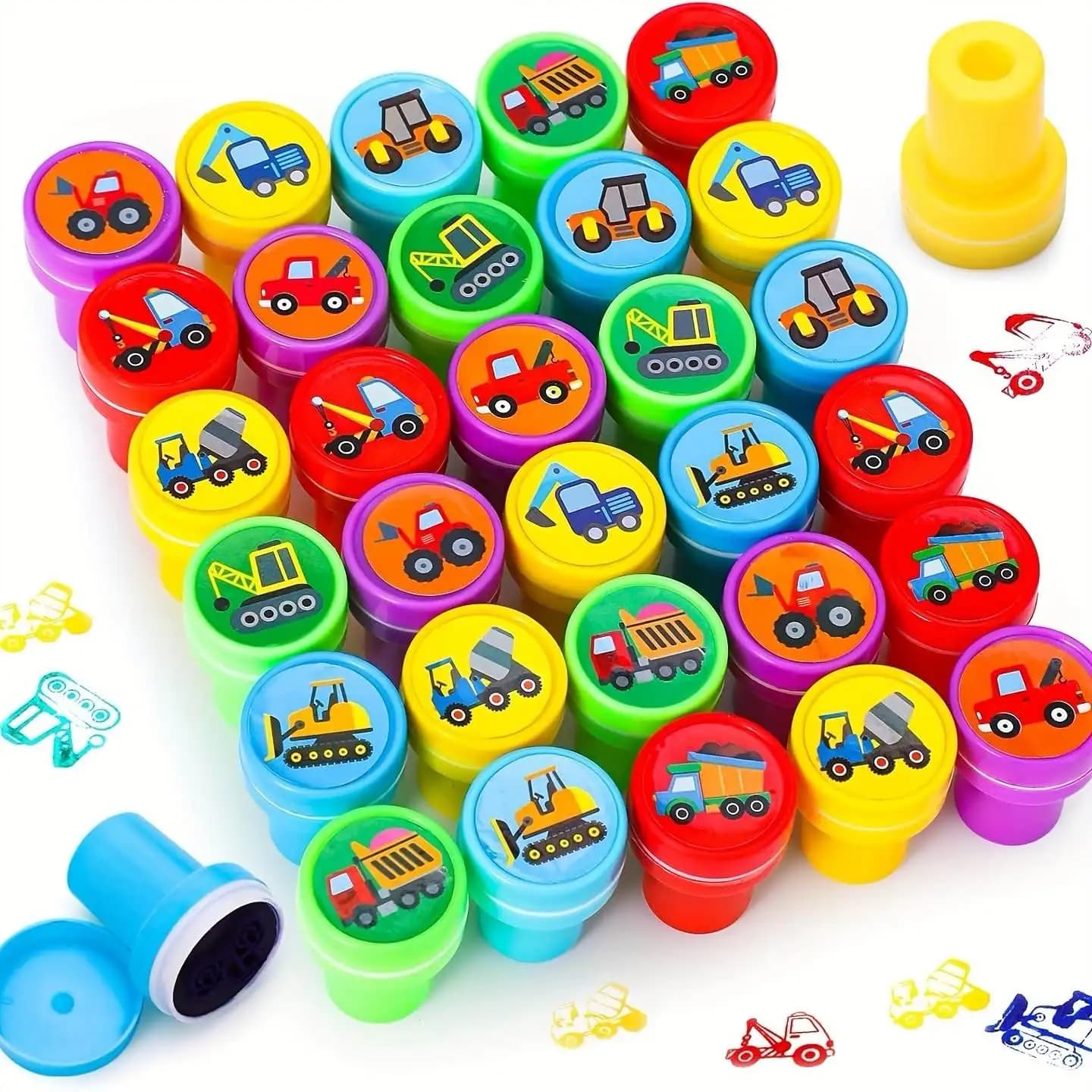 10/20 pcs Construction Vehicle Stamps Classroom Reward Stamps Construction Vehicle Stamps Miniature Stamps Scrapbook Stamps