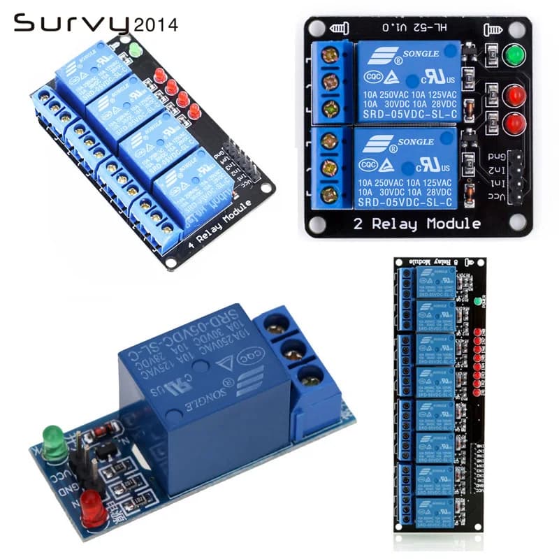 1Channel Relay / 2 Channel Relay / 4 Channel Relay / 8 Channel Relay Module without Light Coupling 5V