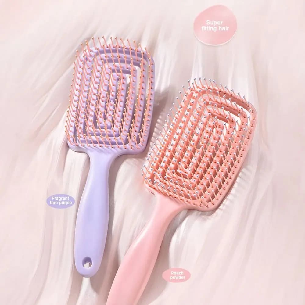 Flexible Wet Dry Hair Brush Flexible Styling Tools Massage Comb Soft Pins Hairdressing Curly Hairbrush