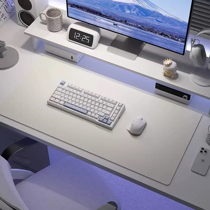 Portable Mouse pad large Gaming Waterproof Non-slip PU Leather Suede Desk Mat Computer Keyboard desk pad Mats white mousepad