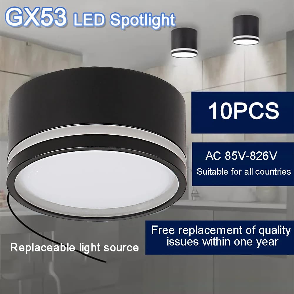 GX53 Spot Led Ceiling Light AC85-265V Aluminum Downlight Led Bedroom Surface mounted Down Lighting Living Room Decor Spotlight