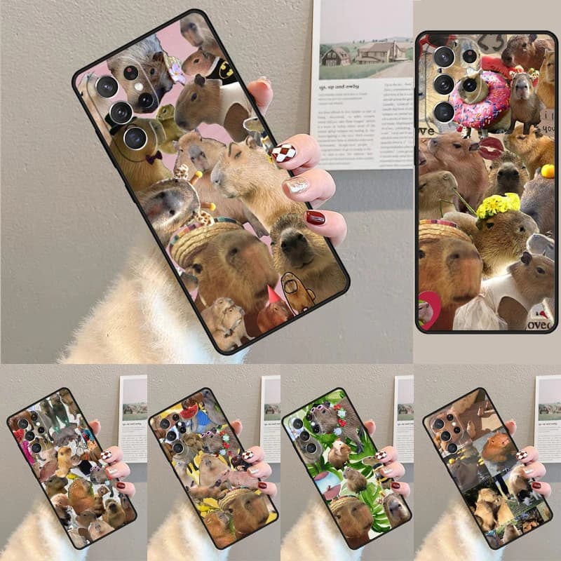 Funny Capybara phone case Cover For Samsung Galaxy S24 Ultra S21 S22 Ultra S8 S9 S10E Note 10 Plus Note 20 FE S23