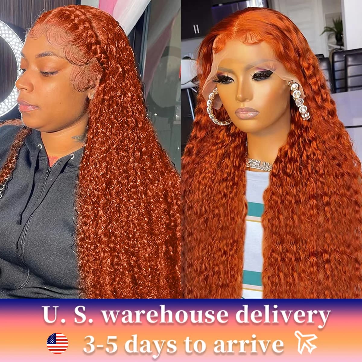 30 34 Inch Orange Deep Wave HD 13x6 Lace Frontal Wigs Human Hair Curly Ginger 210 Density 13x4 Lace Front Wig Cosplay Brazilian