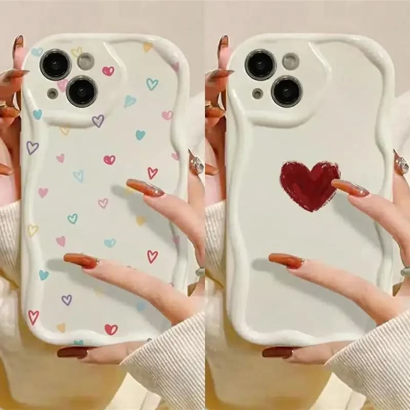 Phone Case For Samsung Galaxy S25 Ultra S24 FE A54 A55 A35 A15 A16 A25 A14 A24 A33 A34 A31 A32 A51 A52 A53 Soft Love Heart Cover