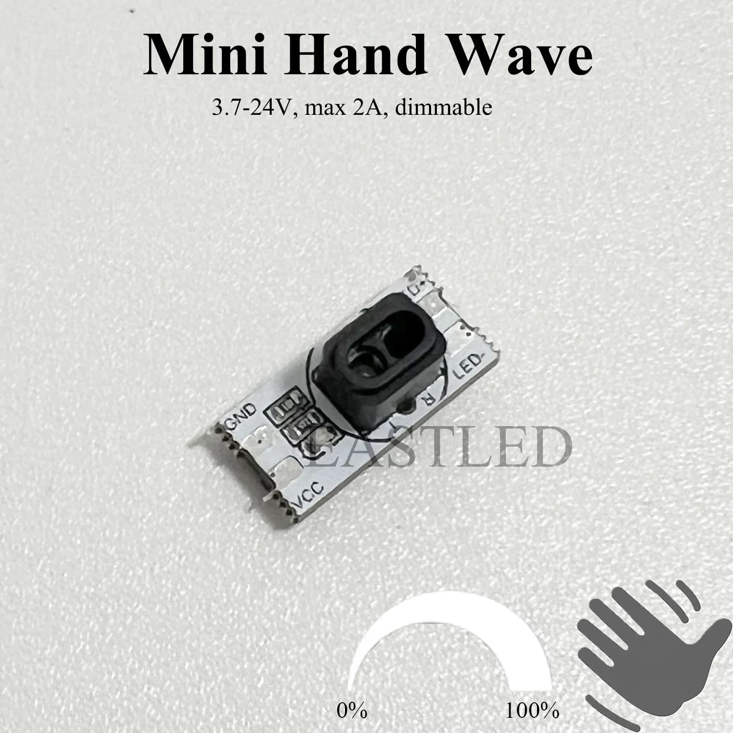 Mini Hand Wave Sensor Switch Module 5V-12V-24VDC2A Hand Sweep Sensing Detector Board for Under Cabinet Kitchen Wardrobe Cupboard