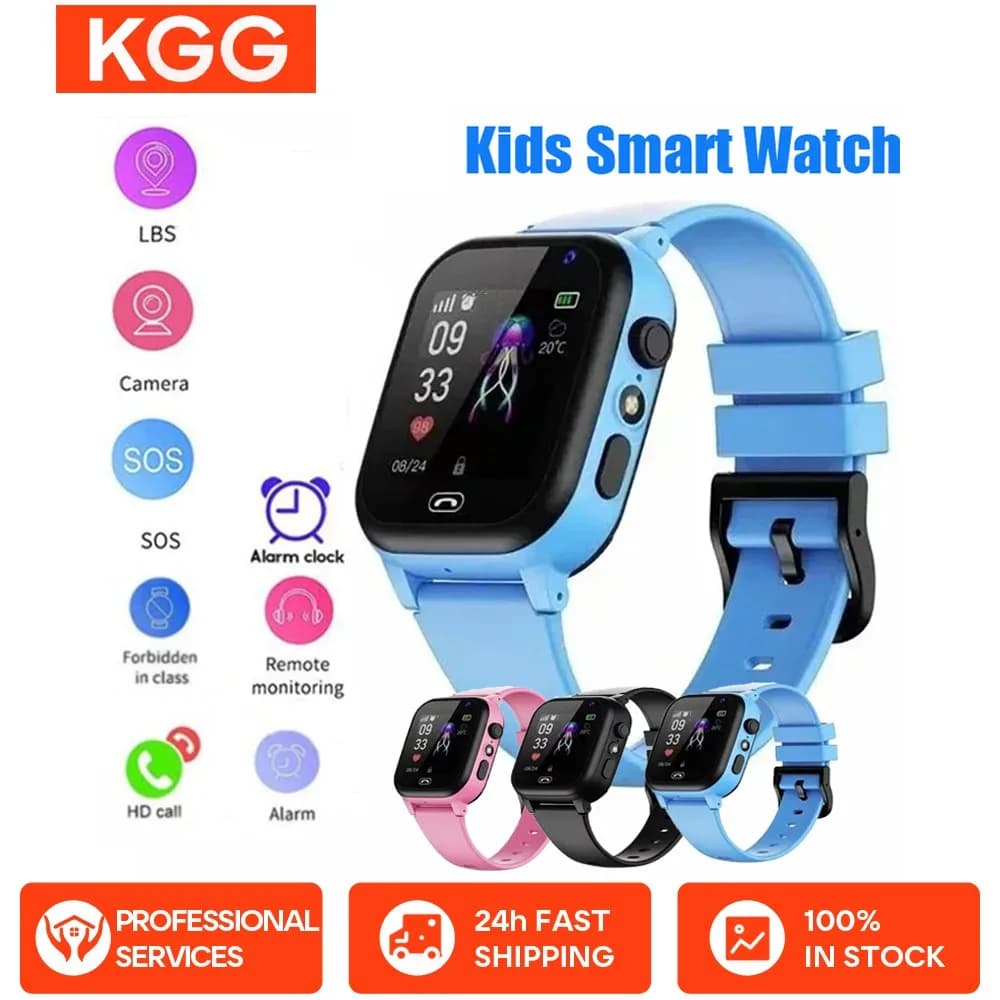 Kids Smart Watch SOS LBS Location Sim Card Call Child SmartWatch Camera IP65 Waterproof Watch Phone For Boys Girls Present Gift