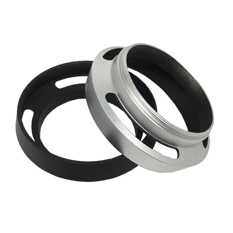 Y1UB Metal Vented Lens Hood Black Silver Lens 37mm 40.5mm 43mm 46mm 49mm 52mm