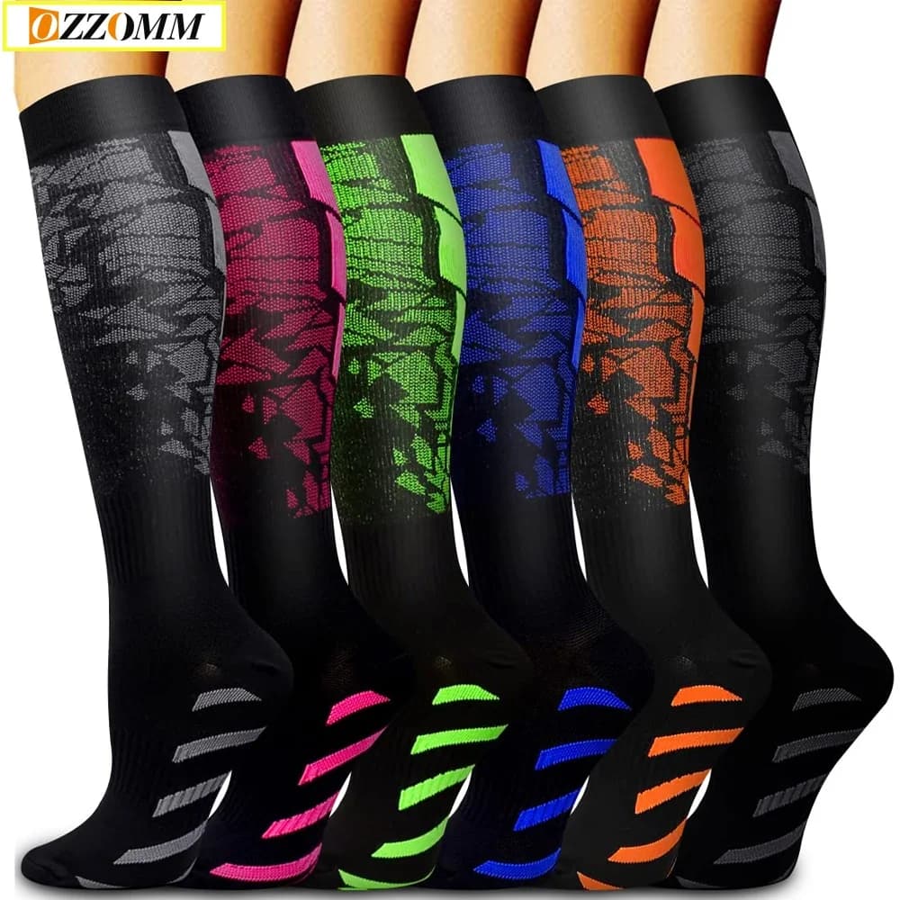 1Pair Running New Compression Socks Soccer Stockings 20-30 Mmhg Men Women Sports Socks For Cycling Football Varicose Veins