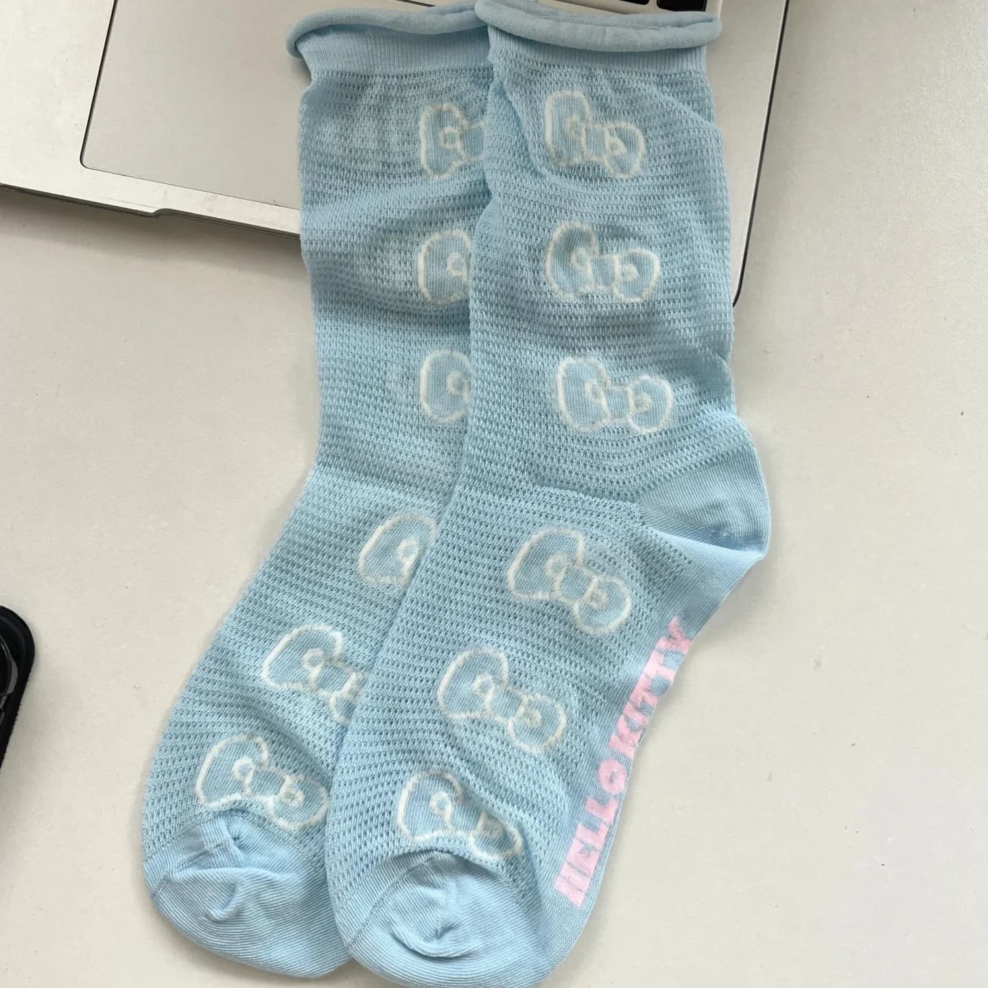 Sanrio Hello Kitty socks Hollow Breathable Sports Mesh Cotton Thin Socks Kawaii Top Gift