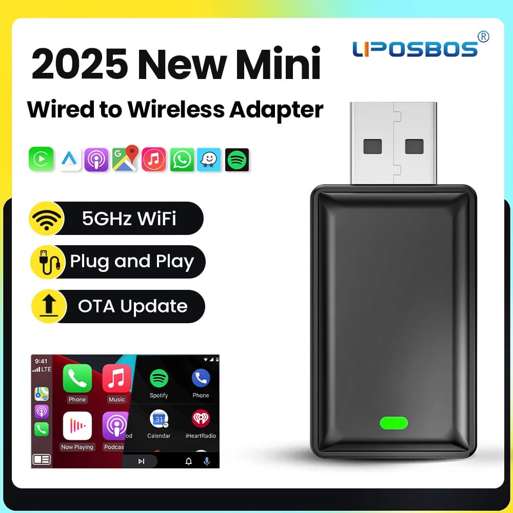Wireless Carplay Adapter Wireles Android Auto 2in1 Smart Dongle Plug and Play Fota Update 5G WIFI For Audi Benz Volvo Kia Toyota