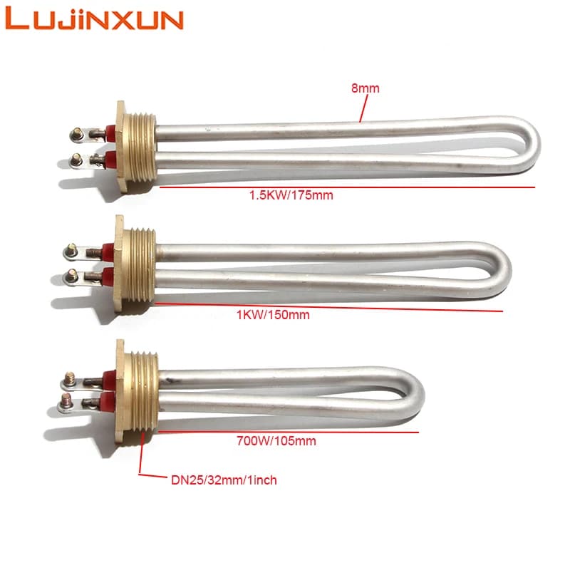 Lujinxun DN25/32mm Heater, 1.0" Electric Heating Element for Boiler Heater/Water Dispenser,110V/220V Heaters, 700W/1000W/1500W