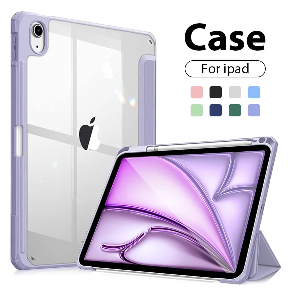 For iPad Case 10th 10.9 Generation A16 Pro 11 12.9 13 2025 Funda For iPad Air 5 4 7th 8th 9th 10.2 Mini 6 7 Cover Pencil Holder