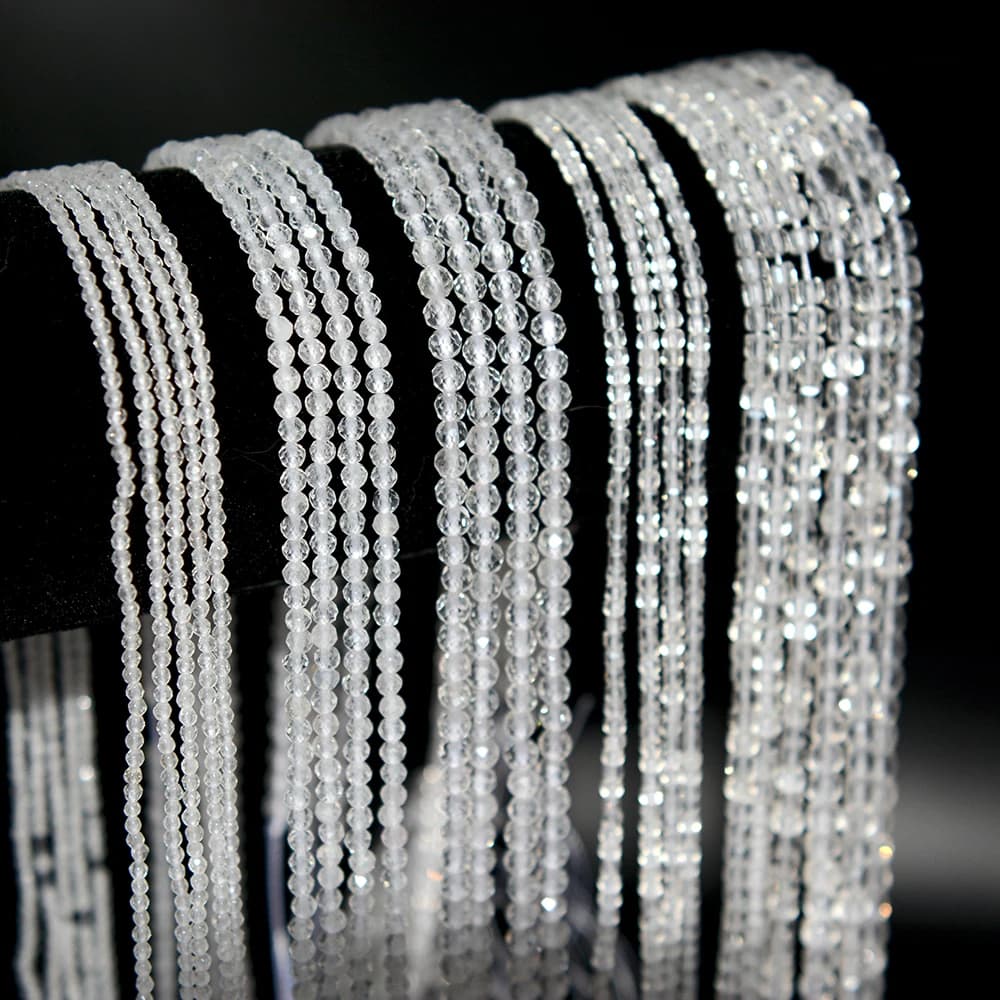Natural Clear Quartz Faceted Round / Cube Beads 2mm,3mm,4mmFor Jewelry Making DIY Bracelets Necklace Strand Gift 39cm