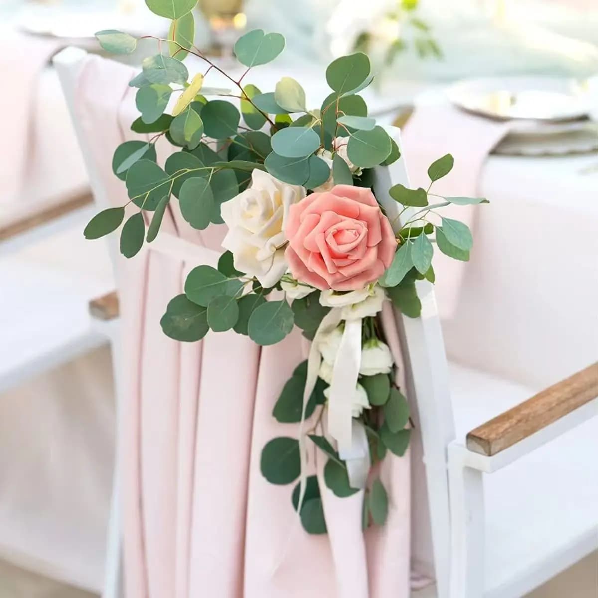 25Pcs Artificial Rose Flowers Foam Fake Faux Flowers Roses for DIY Wedding Bouquets Party Home Decor Garden Decoration